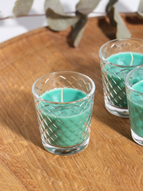 Свеча ароматическая в стакане (набор 3 шт) по 50 мл, 10 ч, 32 гр, ХВОЙНАЯ ИГОЛКА Свеча ароматическая в стакане (набор 3 шт) по 50 мл, 10 ч, 32 гр, ХВОЙНАЯ ИГОЛКА