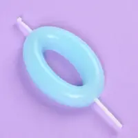 Свеча в торт &laquo;Цифра 0&raquo;, светящаяся голубая, 9 см