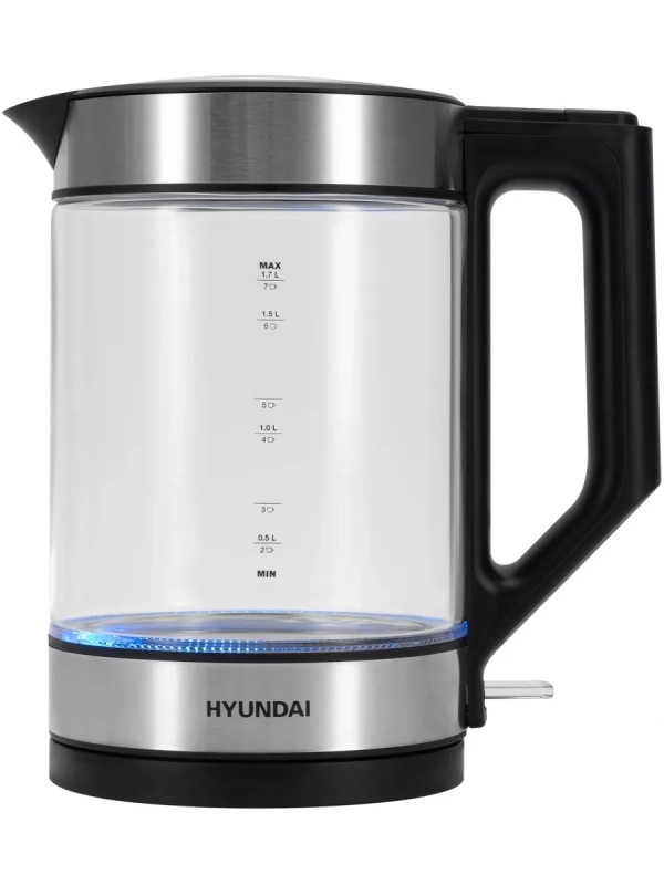 Чайник HYK-G3509 1.7л. 2200Вт черный прозрачный