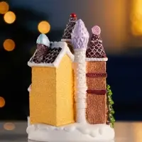 Фигура светодиодная "Пряничный замок" 10х7 см, 4 LED, LR41x3 (в компл), Т/БЕЛЫЙ