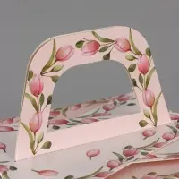 Пасхальная коробочка с окном "Тюльпаны" 15 х 15 х 18 см