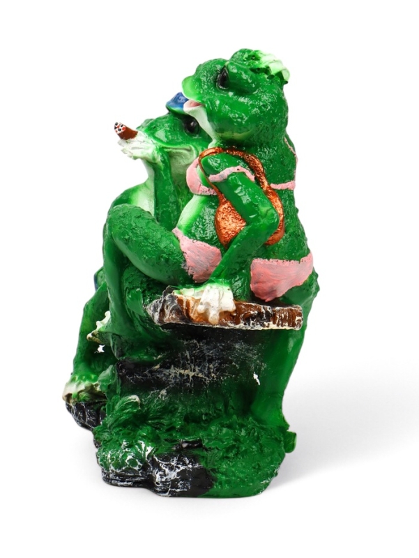 Садовая фигура из полистоуна &laquo;Лягушки на качелях&raquo;, 37&times;17&times;38 см