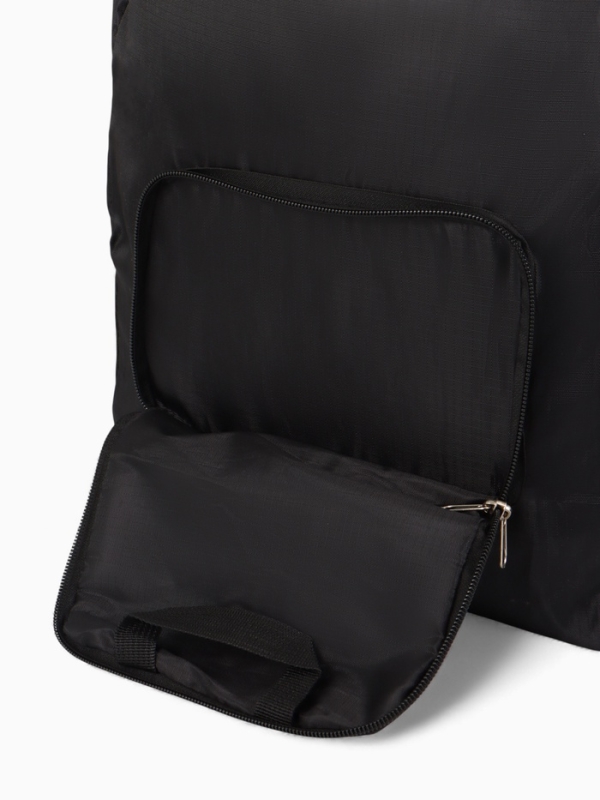Рюкзак складной, отдел на молнии, наружный карман, 2 боковых кармана, цвет чёрный
