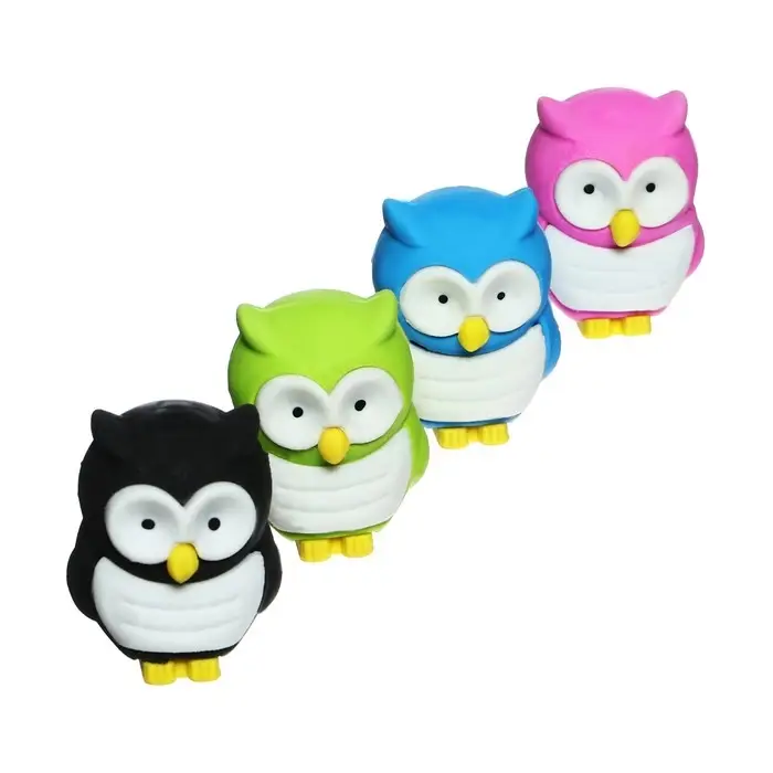 Ластик фигурный "Сова", в блистере, МИКС (штрихкод на штуке)