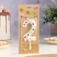 Свеча в торт на день рождения «Конфетти», цифра "2" , ГИГАНТ, 9 см Свеча в торт на день рождения «Конфетти», цифра "2" , ГИГАНТ, 9 см