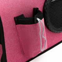 Сумка-переноска с органайзером и иллюминатором, 43 х 24 х 28 см, розовая