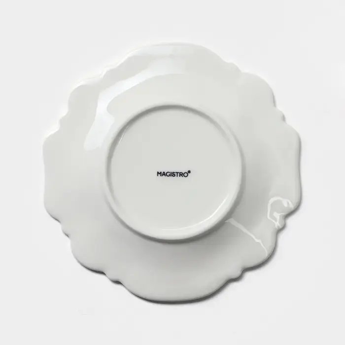 Блюдце фарфоровое Magistro &laquo;Сюита&raquo;, d=15.6 см, цвет белый