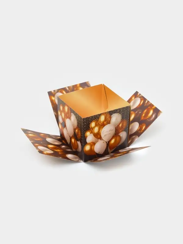 Бум-коробка подарочная с бабочками &laquo;Поздравляю&raquo;, 12 х 12 х 12 см