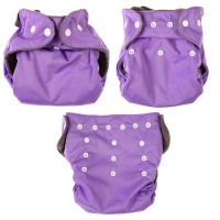 Многоразовый подгузник, угольно-бамбуковая ткань, 3-15 кг, цвет фиолетовый, Крошка Я