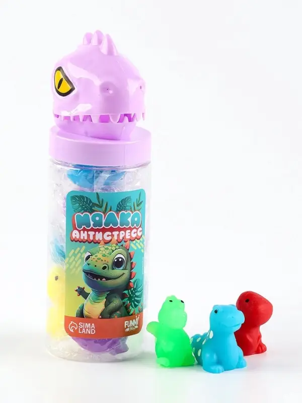 Антистресс сквиш мялка &laquo;Дино&raquo;, в банке