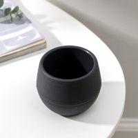 Горшок для цветов с поддоном &laquo;Япония&raquo;, 125 мл, d=8 см, h=6,5 см, цвет графитовый