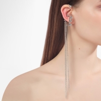 Серьга &laquo;Кафф&raquo; водопад, цвет серебро