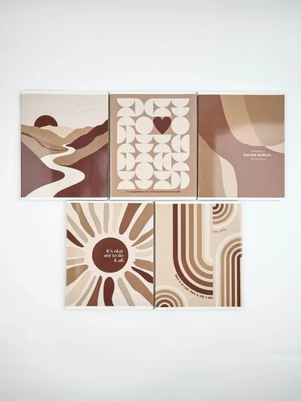 Тетради в клетку, 48 л., набор из 5 шт., блок №1 &laquo;Нюд&raquo;