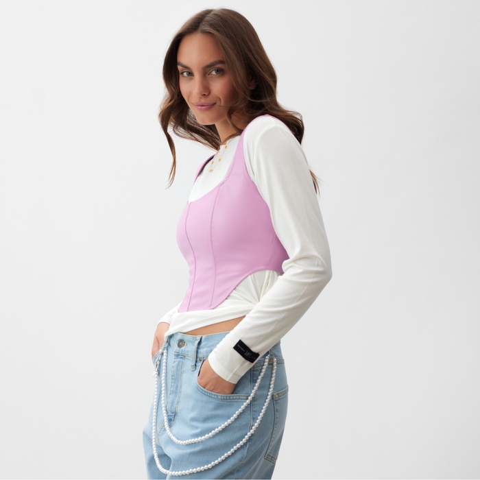 Корсет женский MIST кожаный, р. XL, розовый Корсет женский MIST кожаный, р. XL, розовый