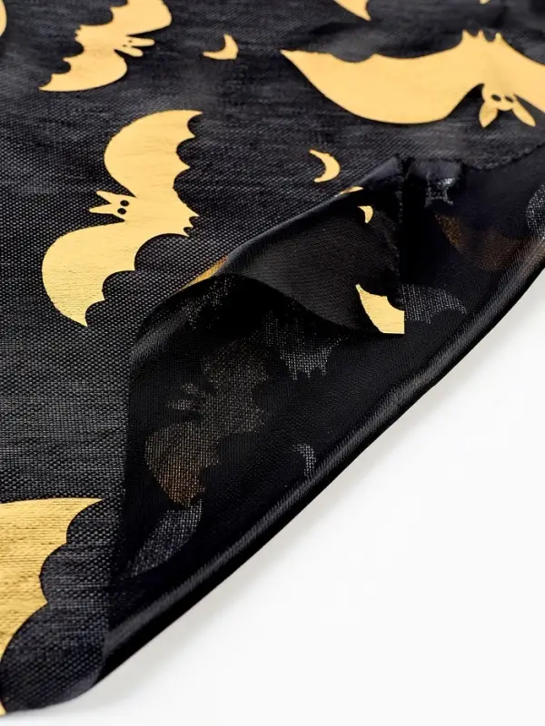 Скатерть на хеллоуин &laquo;Летучие мыши&raquo;, золото, 200 х 140