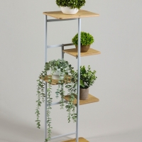 Подставка для цветов Greengo, 5 полок, 36 &times; 23 &times; 94 см, напольная, каркас металл, полки МДФ, белая