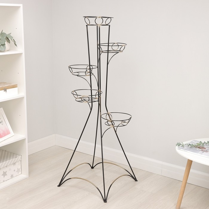 Подставка для цветов &laquo;Башня&raquo;, d=17 см, чёрный