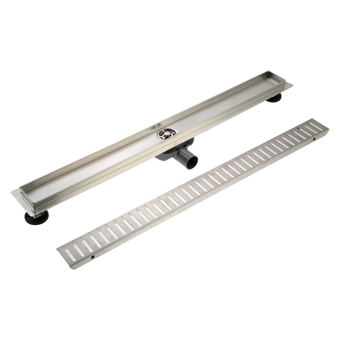 Трап ZEIN engr, c флaнцeм свободного вращ 360&deg;, 7&times;80 см, d=40/50 мм, нерж сталь, сатин