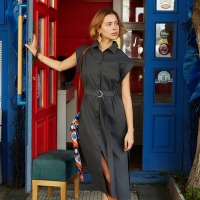 Платье женское MINAKU: Safari миди цвет графит ,р-р 42 Платье женское MINAKU: Safari миди цвет графит ,р-р 42