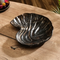 Тарелка "Ракушка" дерево Джати, 26х23х3 см, цв. тёмно-коричневый