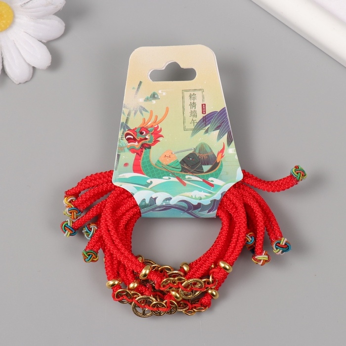 Браслет фен-шуй "Монетки" регулируемая длина набор 5 шт