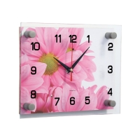 Часы настенные: Цветы, бесшумные, 20 х 26 см