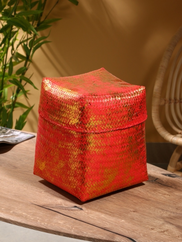 Корзинка плетеная "Голден" 25х25х30 см, розовый