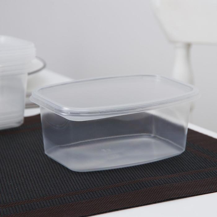 Набор контейнеров, 500 мл, 13,8&times;10,2 см, 5 шт, с крышкой, цвет прозрачный