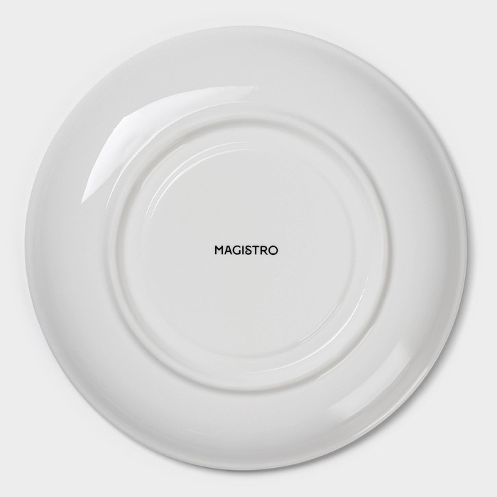 Бульонница фарфоровая Magistro &laquo;Бланш&raquo;, 2 предмета: бульонница 450 мл, блюдце d=18 см, цвет белый
