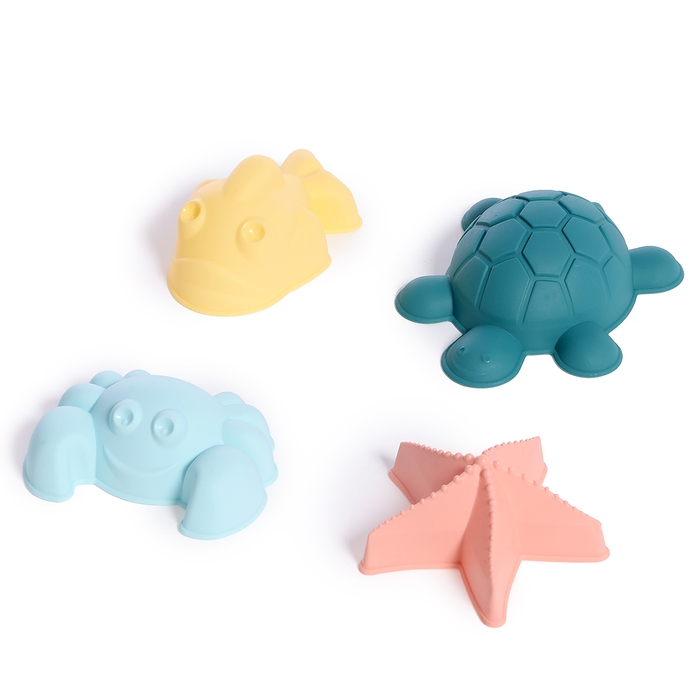 Набор для игры в песке &laquo;Изумрудный город&raquo;: ведерко, сито, совочек, грабли, 4 формочки