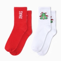 Набор женских новогодних носков KAFTAN "Marry XMAS" размер 36-40 (23-25 см), 2 пары Набор женских новогодних носков KAFTAN "Marry XMAS" размер 36-40 (23-25 см), 2 пары