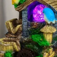 Фонтан "Птички на крыше" 24х15х12 см (с подсветкой)