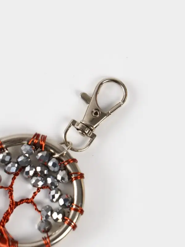 Брелок ловец снов "Древо жизни" 19 см, цв. серебристый