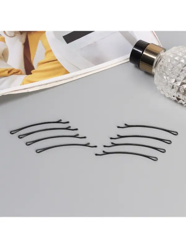 Невидимка для волос &laquo;Глория&raquo;, набор 24 шт., зайка, 5.5 см, чёрная