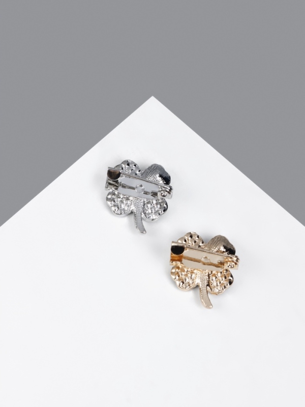 Брошь &laquo;Клевер&raquo;, МИКС, (неделимая фасовка 12 шт., цена за шт.)