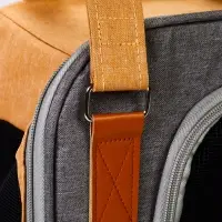 Рюкзак-переноска для кошек и собак, 30 х 21 х 41 см, серо-жёлтый