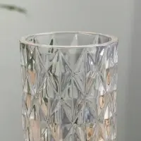 Ваза стекло настольная "Шерри" ромбы, 24,5х10,5 см, прозрачный