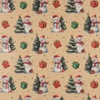 Бумага упаковочная крафтовая &laquo;Снеговички&raquo;, 50&times;70 см