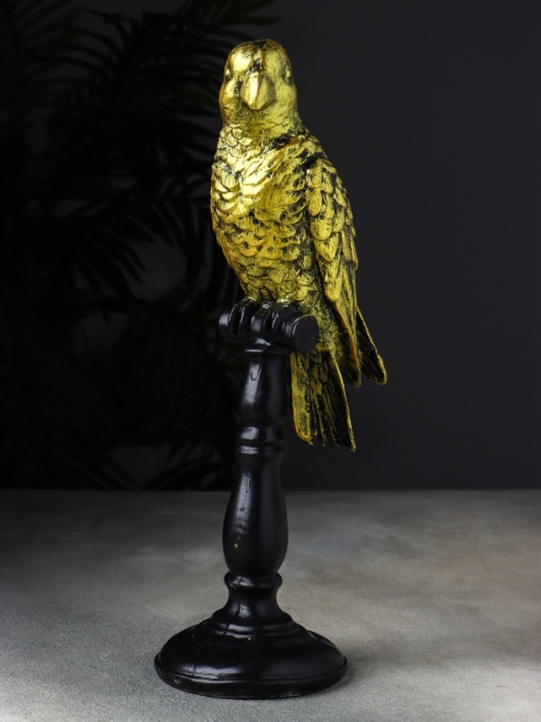 Фигура "Попугай на жердочке" 34х10х12 см, бронза