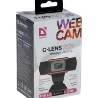 Веб-камера Defender G-lens 2579, 2 Мп, 1280&times;720, USB, jack 3.5, микрофон, 1.2 м, чёрная