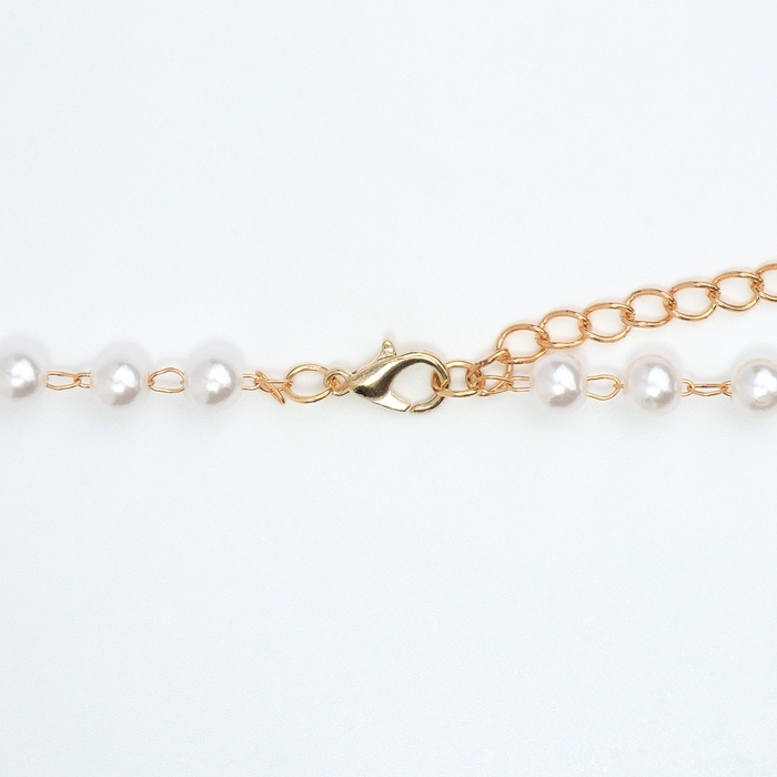 Кулон с жемчугом &laquo;Крестик&raquo; цвет золото, 40см