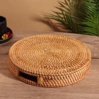 Поднос круглый 30х5 см, ротанг