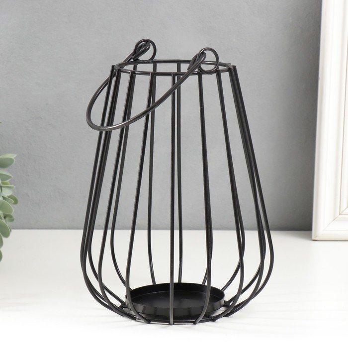 Подсвечник металл на 1 свечу Подсвечник металл на 1 свечу "Лофт. Вазон" чёрный 22х15х15 см