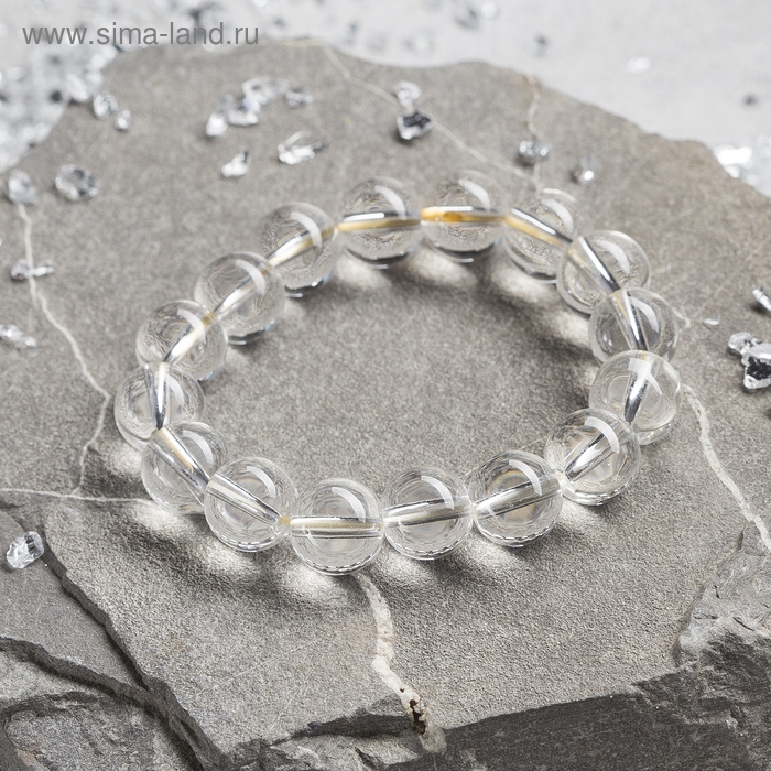 Браслет шар №12 &laquo;Горный хрусталь&raquo;, 5,5 см