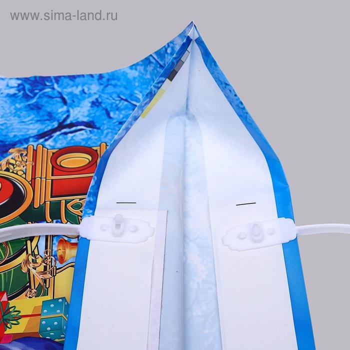 Пакет "Сказочный поезд", полиэтиленовый с пластиковой ручкой, 37х35 см.