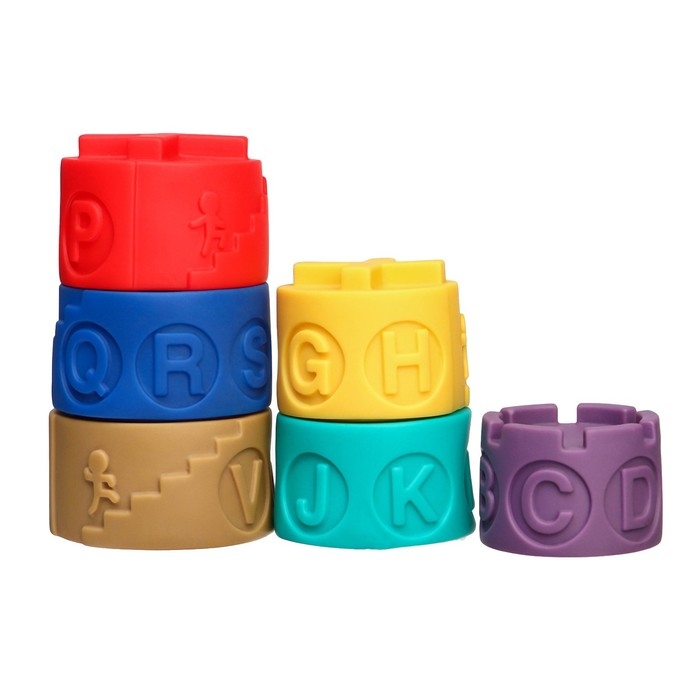 Развивающие мягкие кубики - пирамидка, методика Монтессори, 6 шт., Крошка Я Развивающие мягкие кубики - пирамидка, методика Монтессори, 6 шт., Крошка Я