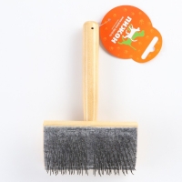 Щётка - пуходёрка деревянная жёсткая для &laquo;Кавказца&raquo;, основание 110 х 58 мм