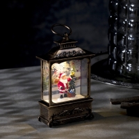 Светодиодная фигура &laquo;Дед Мороз и ёлка&raquo; 7.6 &times; 13.5 &times; 3.2 см, пластик, батарейки AG13х3 (в комплекте), свечение тёплое белое