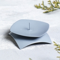 Подсвечник "Кварта Н" металл на 1 свечу,  9,5х3 см, серый