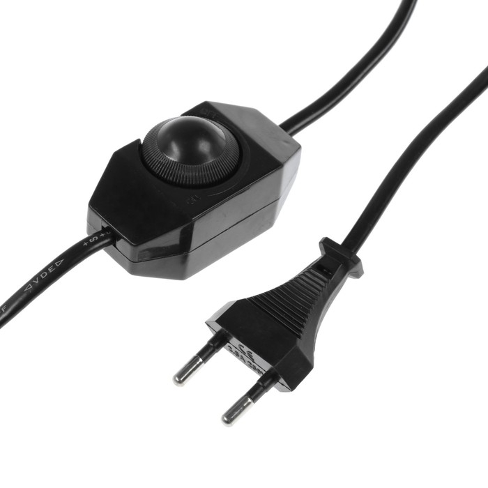 Шнур сетевой с диммером для бра, 100 Вт, 1,5 м, черный Шнур сетевой с диммером для бра, 100 Вт, 1,5 м, черный